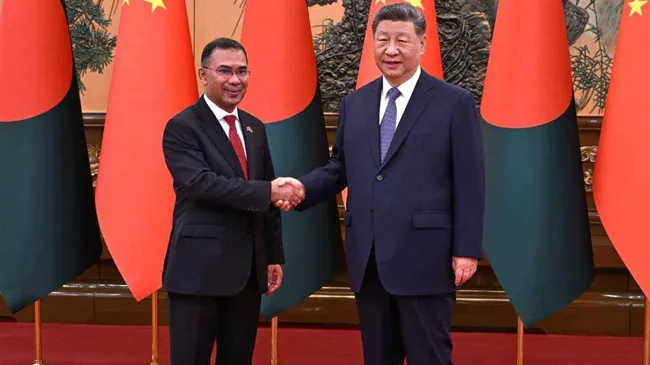 PM Tarique, Chinese President Xi Jinping hold talks in Beijing